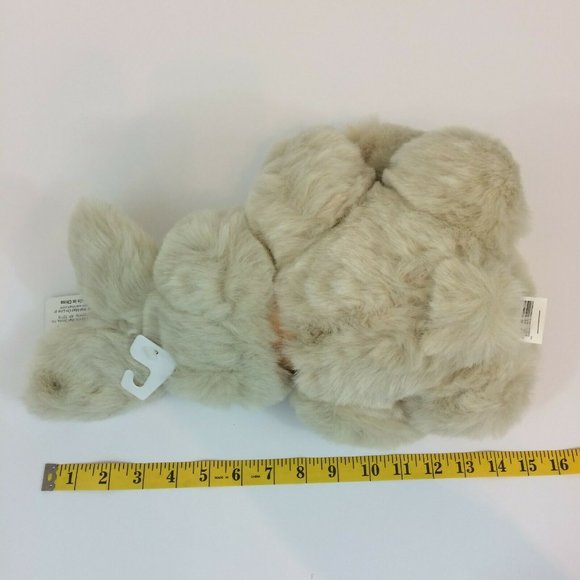 Walmart Easter Bunny Rabbit Plush Stuffed Animal Gold Bow Tan Brown 12" Toy NWT - Picture 12 of 12